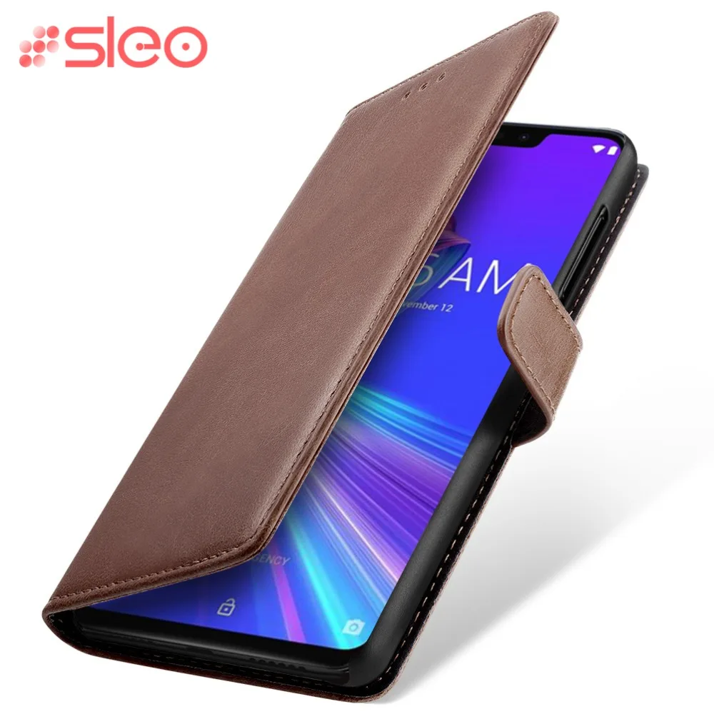 

SLEO For Asus Zenfone Max M2 ZB633KL Case Luxury PU Leather Flip Cover for Asus Zenfone Max Pro M2 ZB631KL Wallet Phone Case