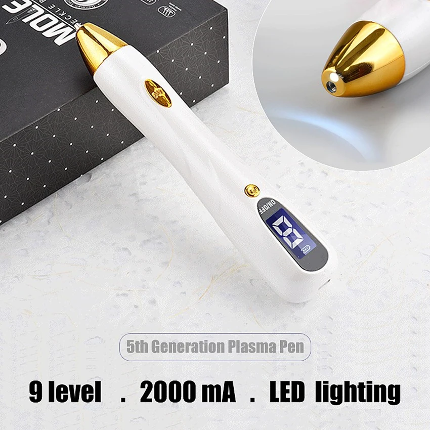 

9 Level 2000mA LCD Plasma Pen with LED lighting Needles Replacement Fine&Thick Needles Mole Spot Tattoo Removal For Freckle Face