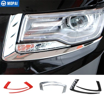 

MOPAI ABS Car Exterior Front Head Light Lamp Eyelid Eyebrow Cover Trim Stickers For Jeep Grand Cherokee 2014-2015 Car Styling