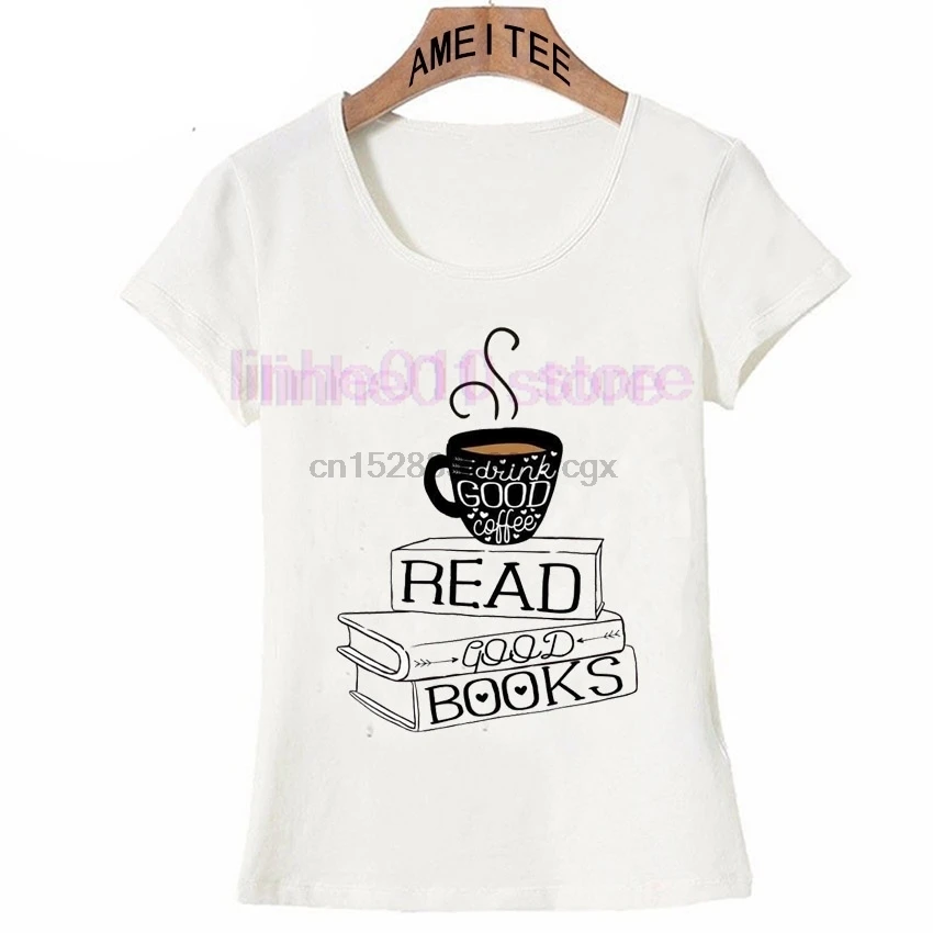 Drink Good coffee Read Books t-shirt 2019 Новая летняя мужская футболка девичьи повседневные топы