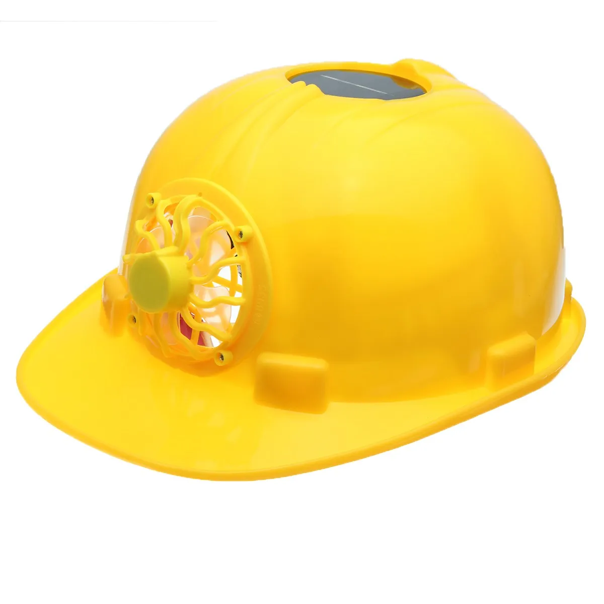 

NEW Yellow Solar Power Safety Helmet Work Hard Hat Solar Panel Cooling Fan Workplace Safety