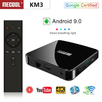 

MECOOL 5PCS/LOT Certified Android 9.0 TV Box KM3 ATV 4G/64G Streaming 4K Androidtv TV Box