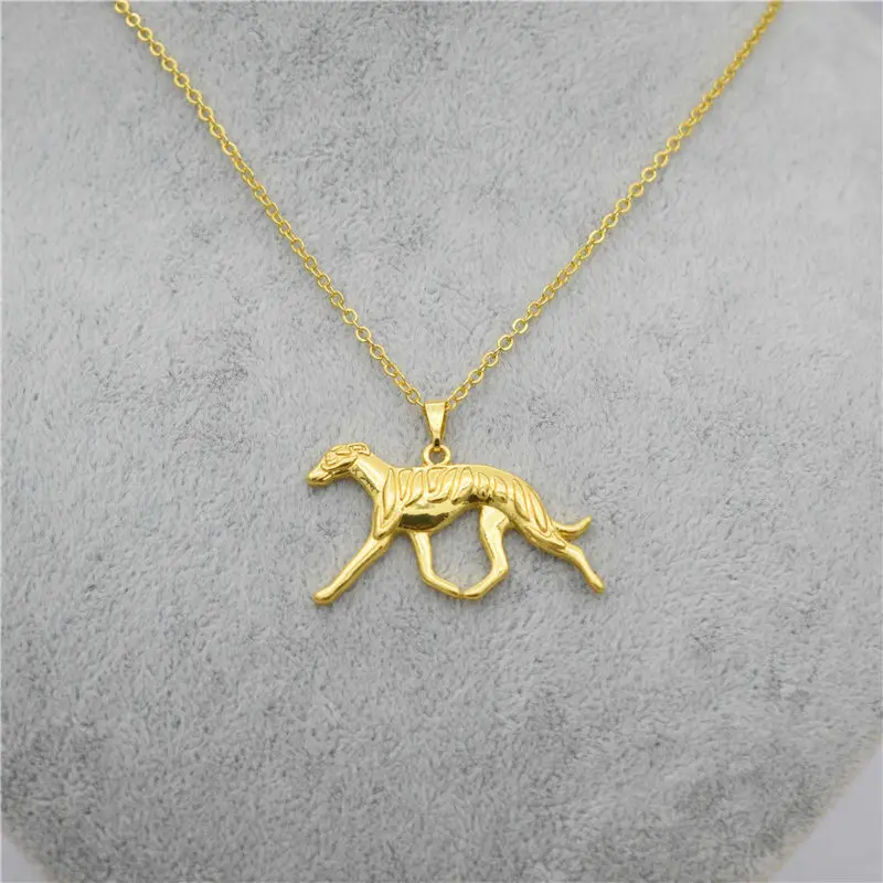 

Wholesale Trendy Boho Chic Cute Pet Dog Greyhound Necklace Women Whippet Pendant Necklace Choker Collars Custom Gift Punk