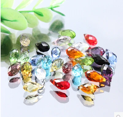 

100pcs 6*12mm Random mixed more 15colors Crystal Glass Teardrop Beads Briolette Crystal Jewelry Loose Beads DIY free shipping