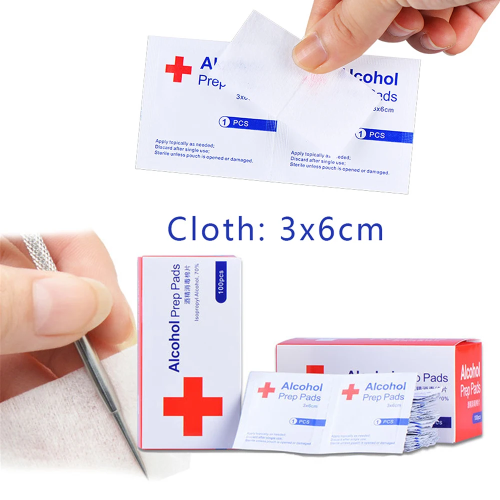 100pcslot Alcohol Prep Swap Pad Wet Wipe For Antiseptic Skin Cleaning Care Jewelry Mobile Phone Glasses Clean Tool Alcohol Pads (8)