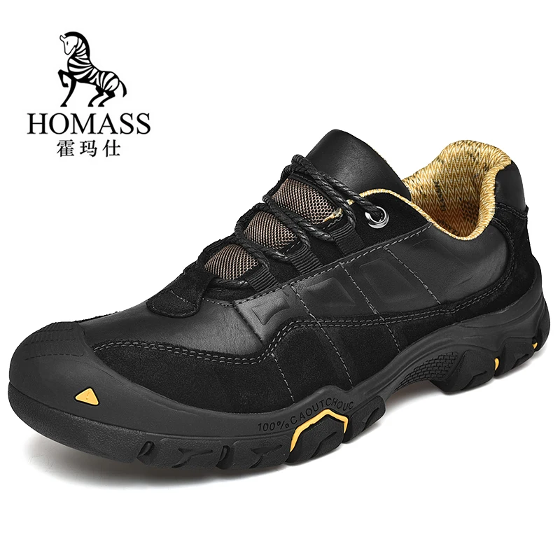 

Men's Hiking Shoes 2019 New Spring Man Cowhide Shoes Outdoor Sneakers Men Athletic Tactical Boots Non-slip Men Climbing Shoes