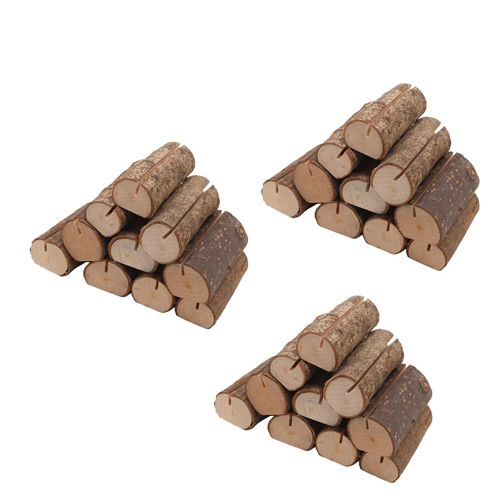 30pcs Rustic Wood Place Card Holder Party Wedding Banquet Dinner Table Name Card Holder