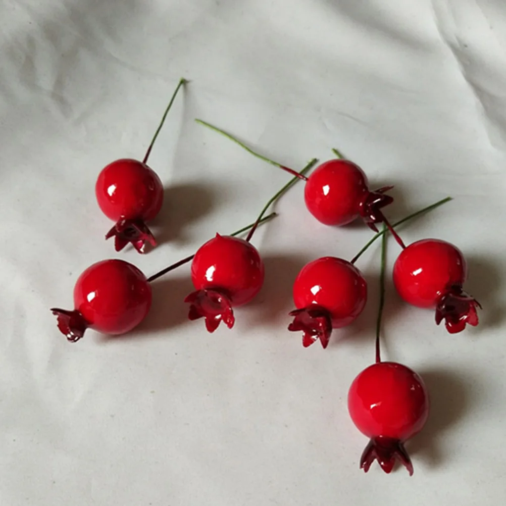 50 шт. маленький со стеблем декоративный гранат фрукты и ягоды искусственный цветок красный Рождество Вишня Stamen Свадебные украшения
