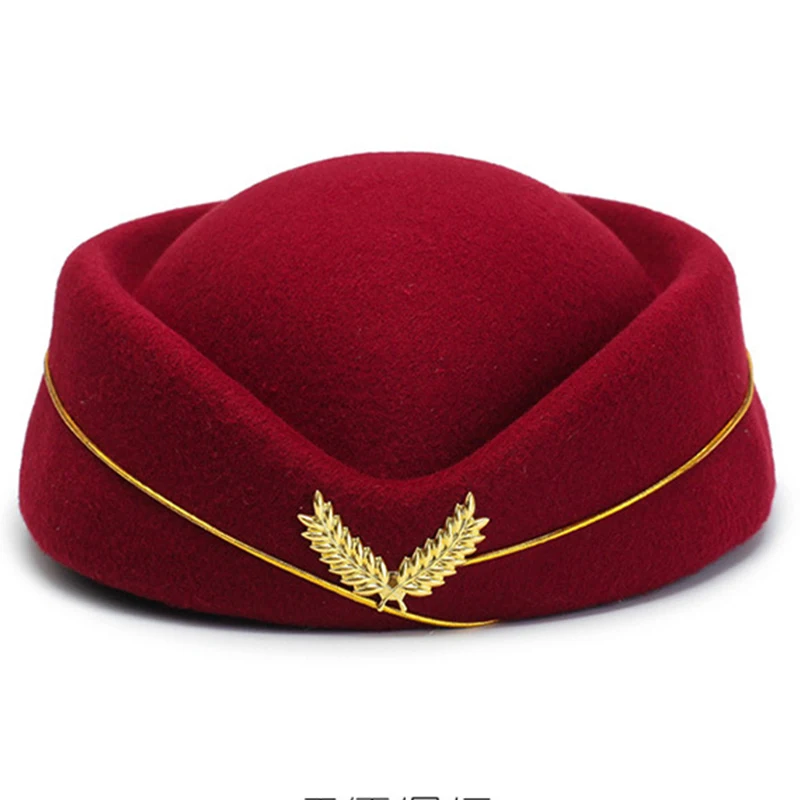 

Fashion flight attendant wool beret hat Performance props berets for women elegant cap for winter all matched