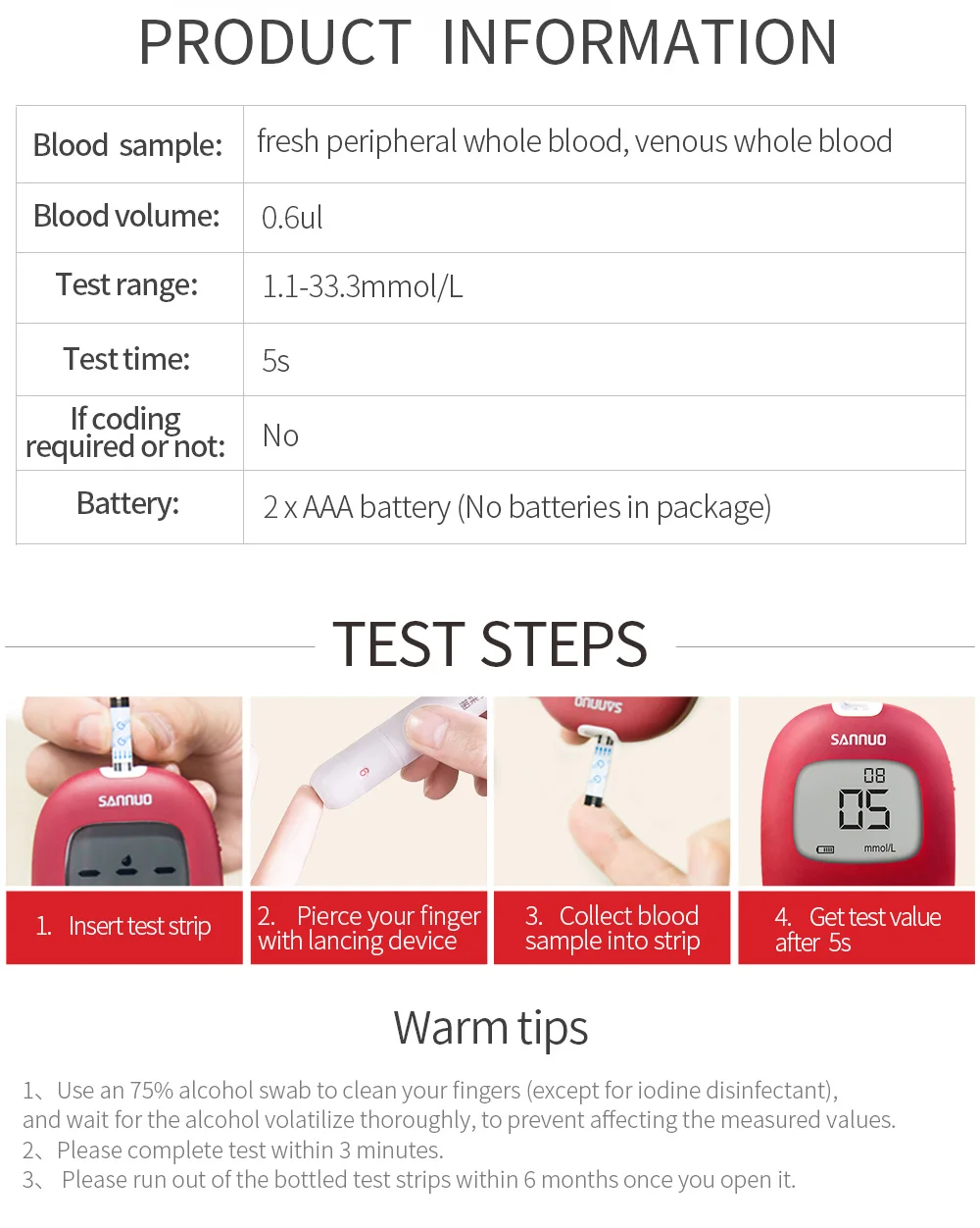 Sinocare Safe AQ Smart mg/dL mmol/L измеритель уровня глюкозы в крови диабет комплект глюкометра и тест-полоски ланцеты безболезненный тест сахара в крови er