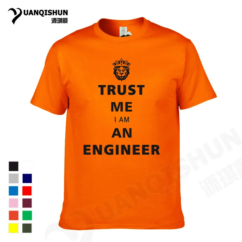 YUANQISHUN Boutique футболка новое доверие мне я инженер надпись KEEP CALM HUMOR голова льва