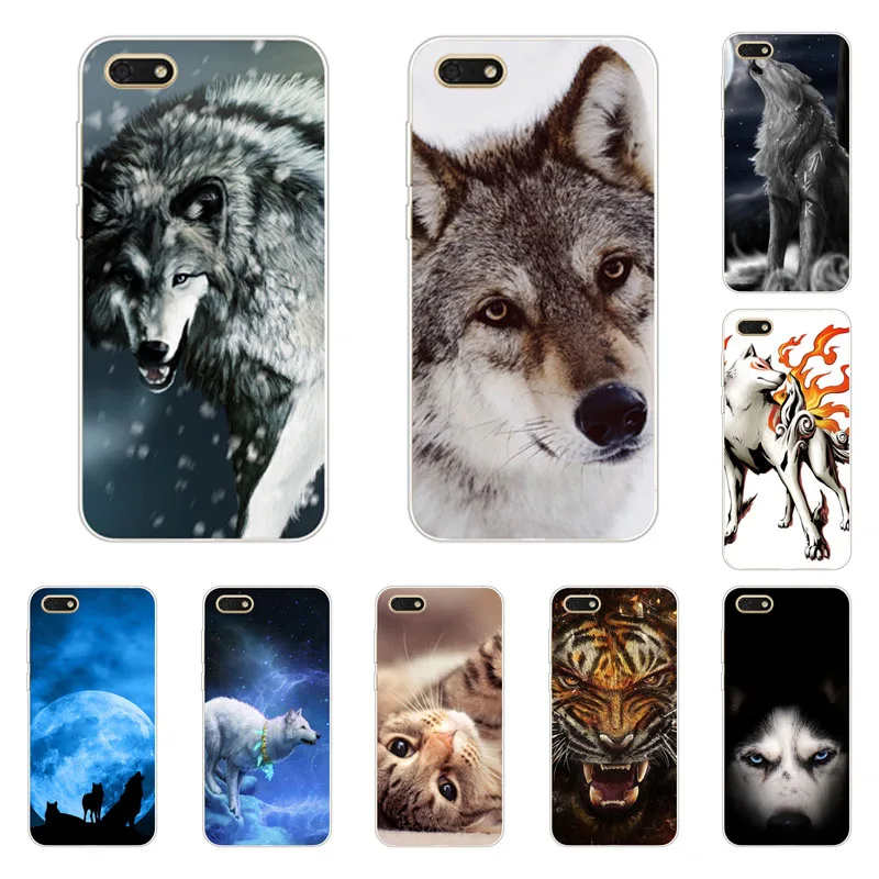 

huawei y5 lite 2018 Case,Silicon Wolf beast Painting Soft TPU Back Cover for huawei y5 lite 2018 Protect Phone cases shell