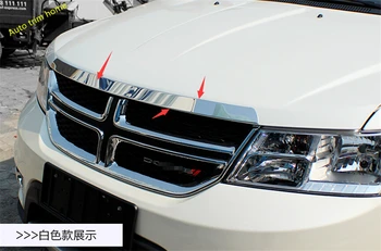 

Lapetus Exterior Refit Kit Front Grille Engine Lid Strip Cover Trim For Dodge Journey / Fiat Freemont 2011-2017 Stainless Steel