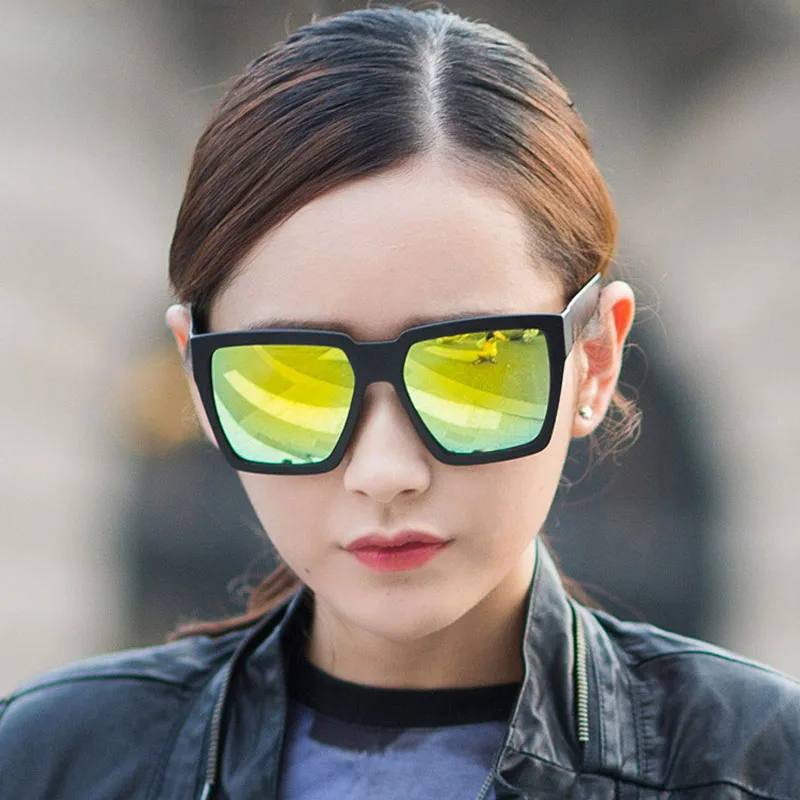 Newest Unique Female Sunglasses Square Women UV Glasses Retro Big Black
