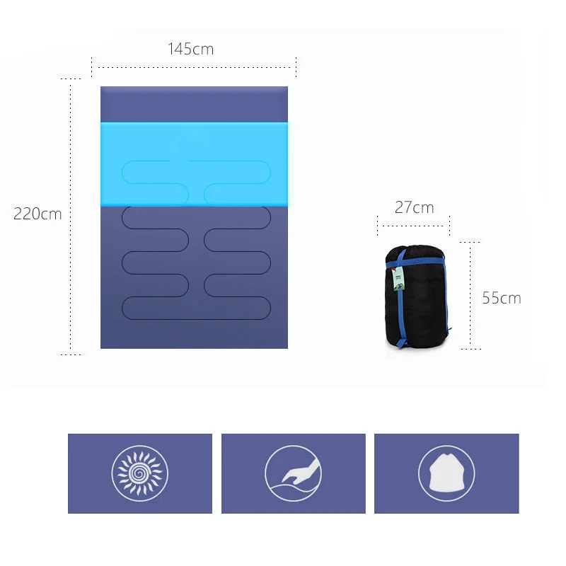 5~ 10C спальный мешок двойной спальный матрас мешок для взрослых Открытый Кемпинг спальный мешок зимний влюбленный пара путешествия теплая погода использование