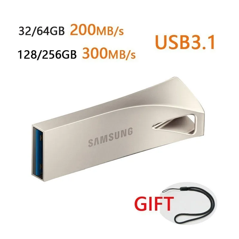 Samsung флэш-накопитель USB 32 Гб 64 Гб 128 ГБ Usb3.1 флеш-накопитель крошечные флешки карта памяти устройство для хранения U диск мини флэш-накопитель - Цвет: Silver