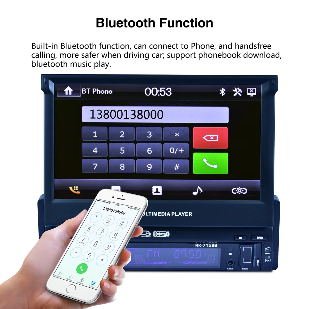 Bluetooth Decoders Car MP3 AUX Adapter Foldable Touch Screen HD DVD Radio Remote Control SD Card Stereo DIY Speaker Module | Автомобили и