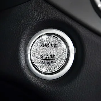 

For Benz C Class W205 S205 Rhinestone Style Engine Start Stop Button Cover 2014-2018 1pcs