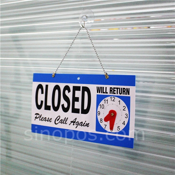 Реверсивные знаки открыто закрыто с возвратом часов, магазин офис окна двери знаки пластиковые ПВХ дисплей рабочих часов вывески