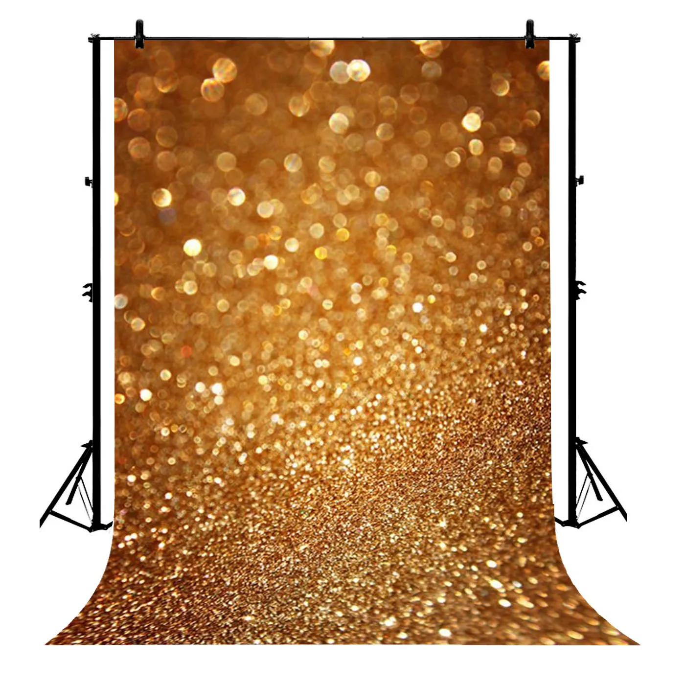 

5x7ft Golden Powder Glitter Sequin Shining Spot Bokeh Wedding Polyester Photo Background Portrait Backdrop