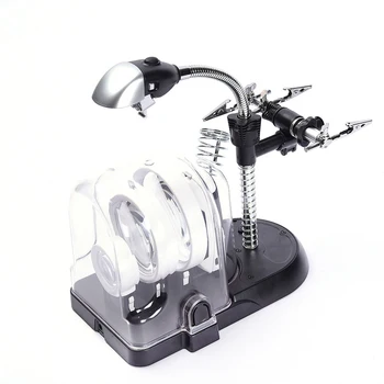 

GYTB Eu Plug 2.5X 5X 16X Desktop And Handheld Illuminated Magnifying Glass 3Pcs Interchangeable Lens With Soldering Stand And