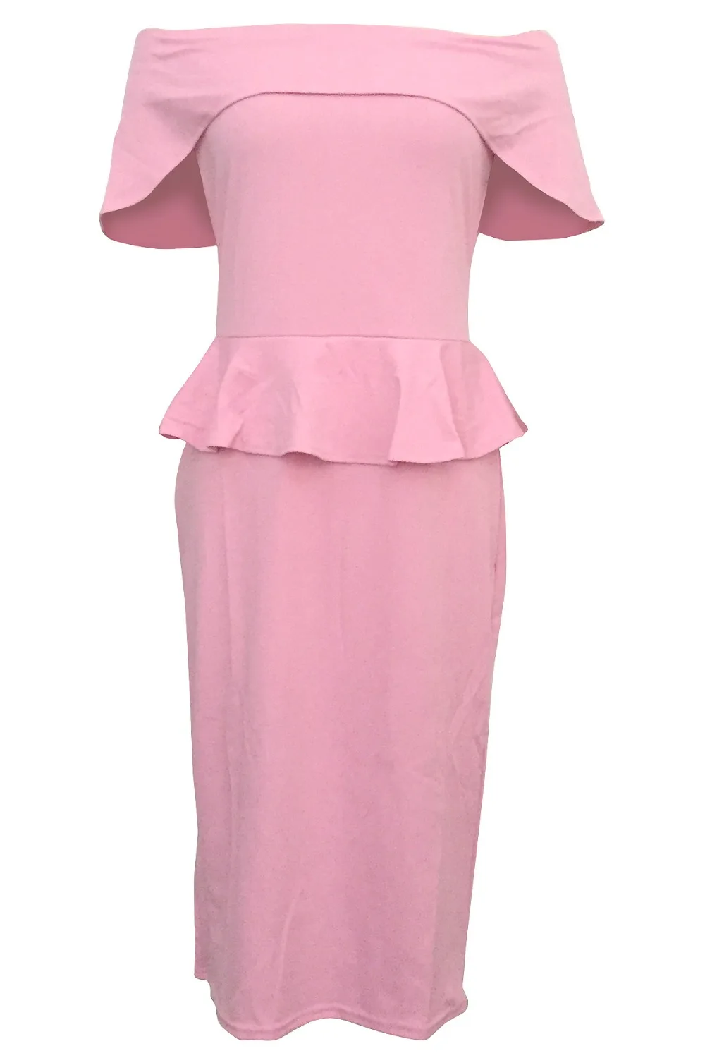 Gladiolus 2018 Summer Slash Neck Off The Shoulder Knee-Length Bodycon Ruffles Office Lady Dress Elegant Party Dresses vestidos  (13)