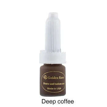

2pcs/lot deep coffee Permanent makeup ink Cosmetic 10ml pigment golden rose Tattoo Eyebrow Lip Make up ink