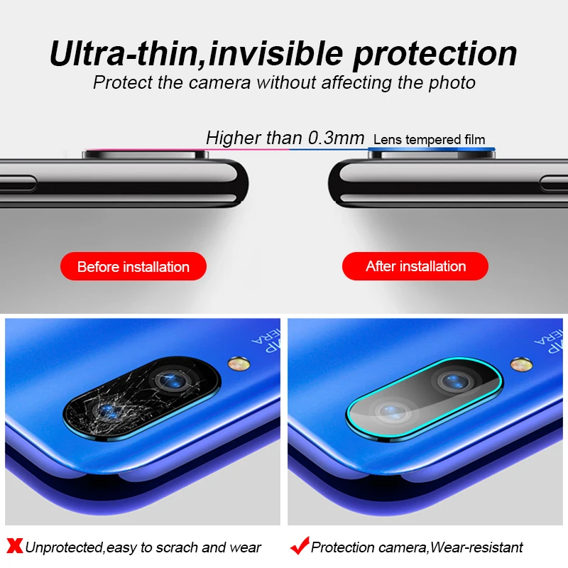2 шт. защитная пленка для камеры Xiaomi Redmi Note 7 стекло защитное закаленное полное