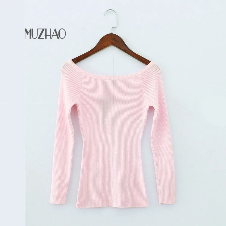 2017 New Spring sweater jumper pullover crop top winter women off shoulder christmas top runway designer9
