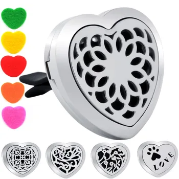 

Peach Heart Shape Magnet 316 Stainless Steel Car Aromatherapy Locket Free Pads Essential Oil Car Perfume Lockets Drop Shipping