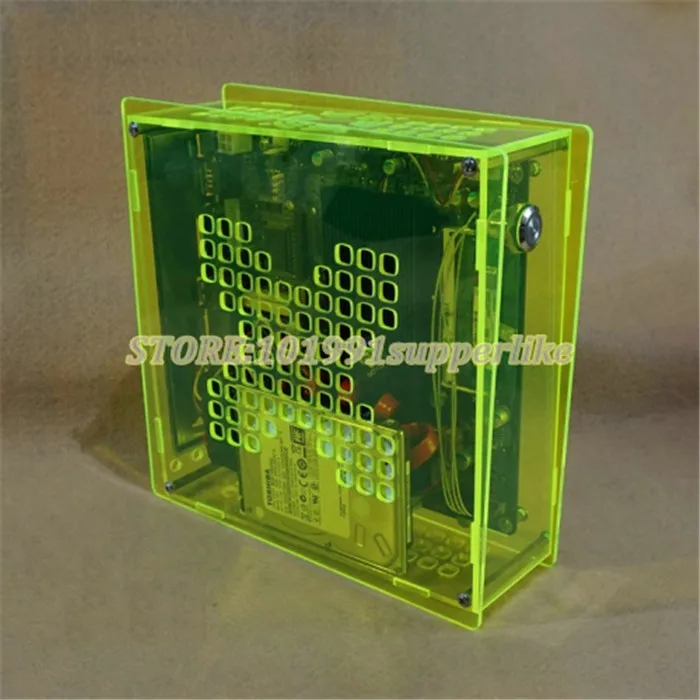 Simple transparent Mini-ITX Case Chassis HTPC computer case For Industrial control Motherboard