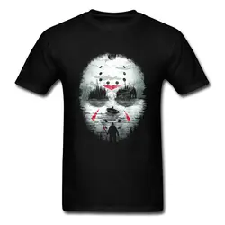 Получите $3 Купоны Мужская модная футболка страшная пятница ночь Джейсон футболка террор маска тень футболка гражданская война сила