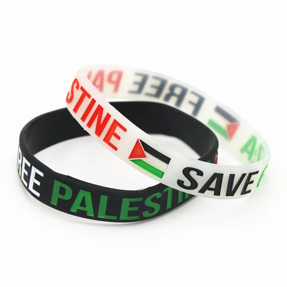 

1PC Hot Sale Fashion Save Gaza Wristband Free PALESTINE Silicone Bracelets&Banles with Flag Logo Design Women Men Gift SH085