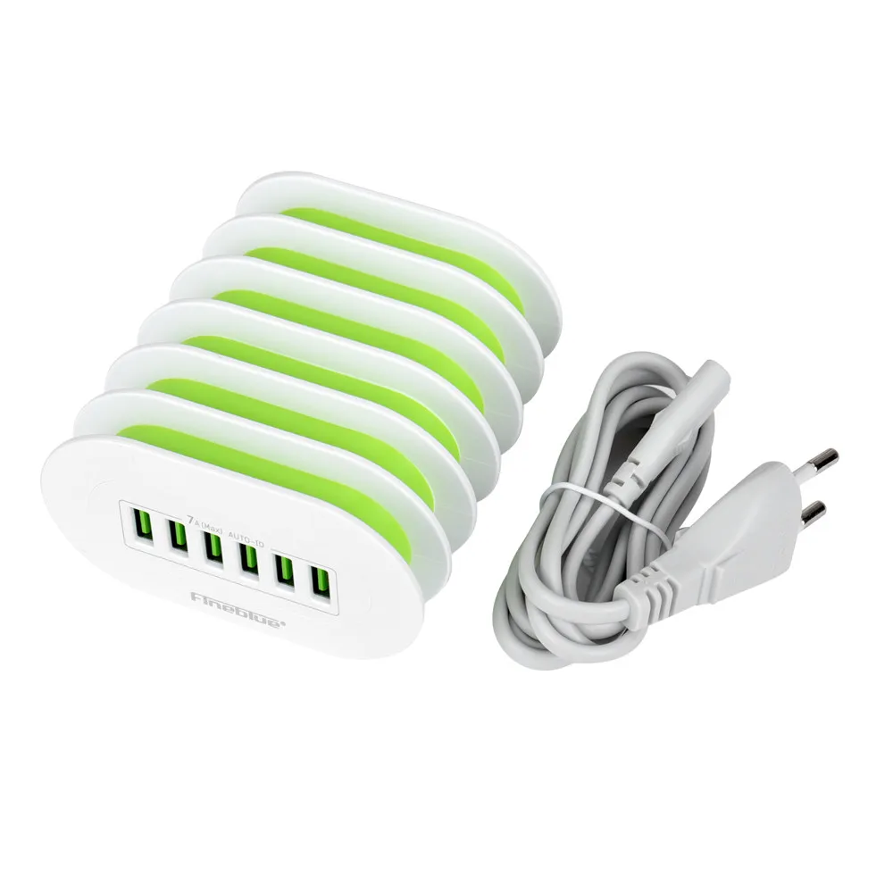 

Quick charger Fine Bule F-C206 6 Ports USB European Regulations Charger For Tablet PC Cellphone