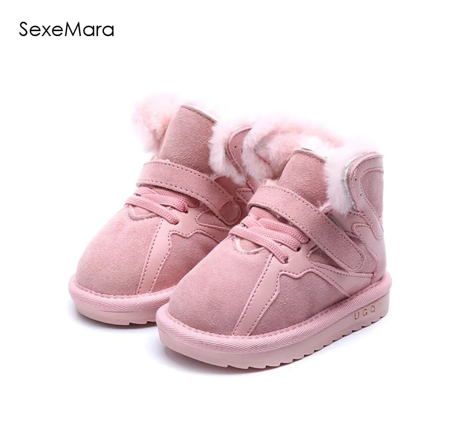 

kids girls shoes princess girl boots winter flat ankle boots kids warm snow boots leather waterproof boys girls boots