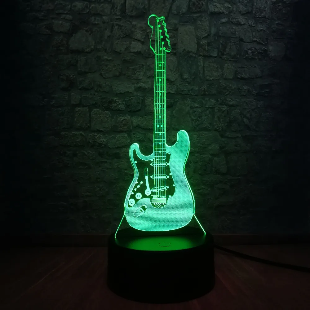 Новое поступление музыка крутая Гитара Бас 3D светодиодный лампа ночник для музыкантов дома Украшение стола Рождественский подарок, подарок на день рождения подарок