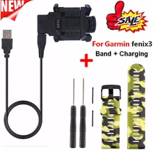 COMLYO сменный ремешок для часов для Garmin Fenix 3 gps/Fenix 3 HR gps Band+ зарядный кабель для Garmin Fenix 3 USB зажим для зарядного устройства