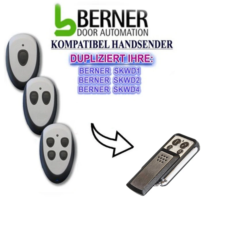 

1pcs FOR After market BERNER SKWD1, SKWD2, SKWD4 compatible remote control garage door 433.92MHZ free shipping