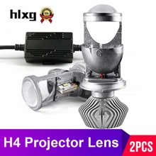 HLXG Автомобильные Светодиодные Компактные Фары H4 Ближний/Дальний Свет LED Лампы Прожектор с Линзой Мощность 70Вт/комплект Машина 12В/24В Грузовик Белый 5500К ЛЕД