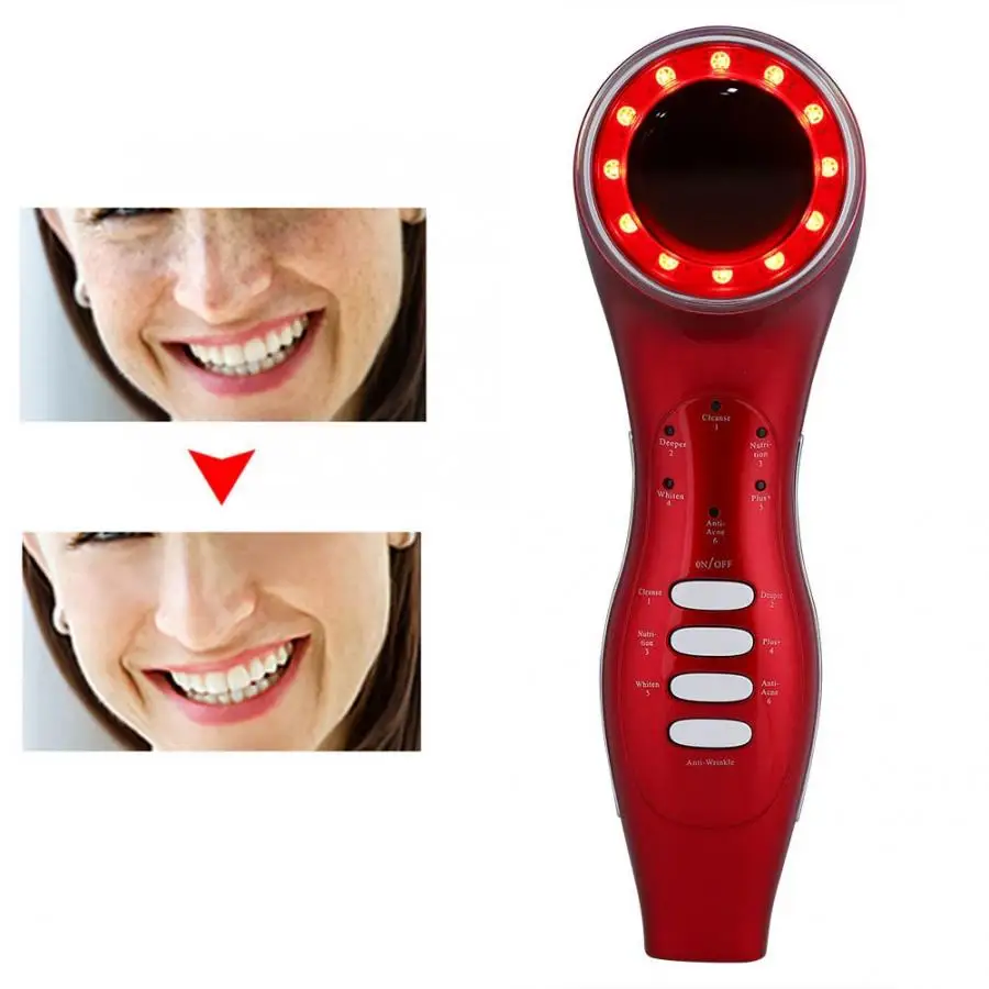 Ultrasonic Facial Beauty Machine Pore Shrink Wrinkle Removal Led Photon Skin Lifting Anti-aging Massage Relaxation l
