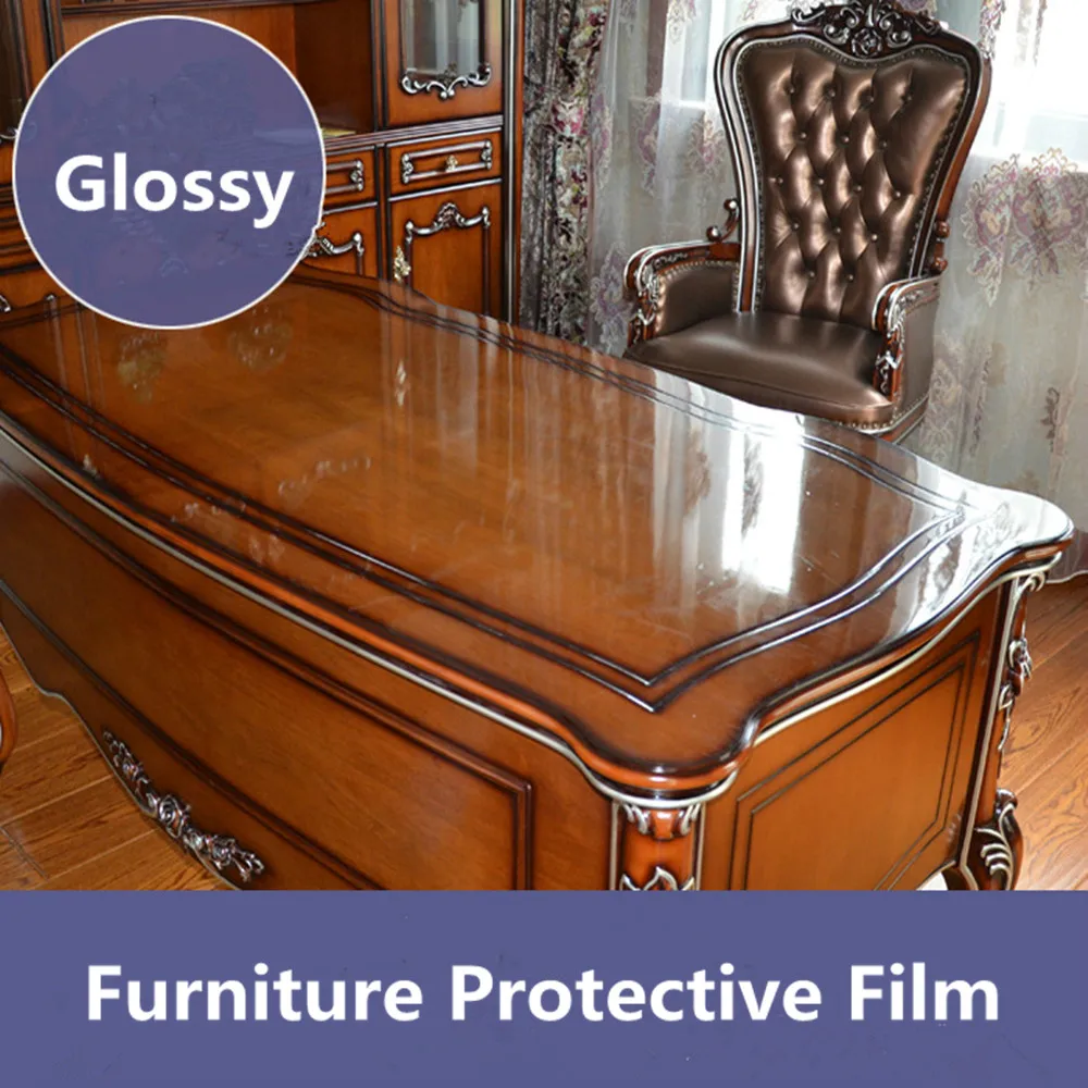 SUNICE 50CMx600CM High Glossy Furniture Protective Film Wrap Clear Furniture Sticker Decals