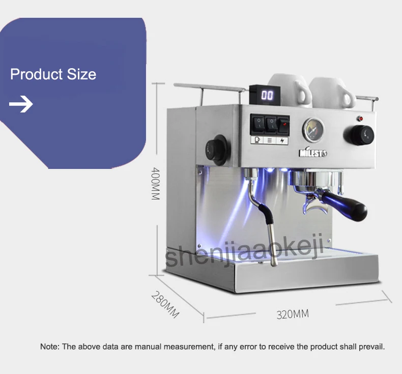 Коммерческая EM-19-M2 полуавтоматическая кофемашина из нержавеющей стали итальянская кофемашина Эспрессо кофеварка 2500 Вт 1 шт