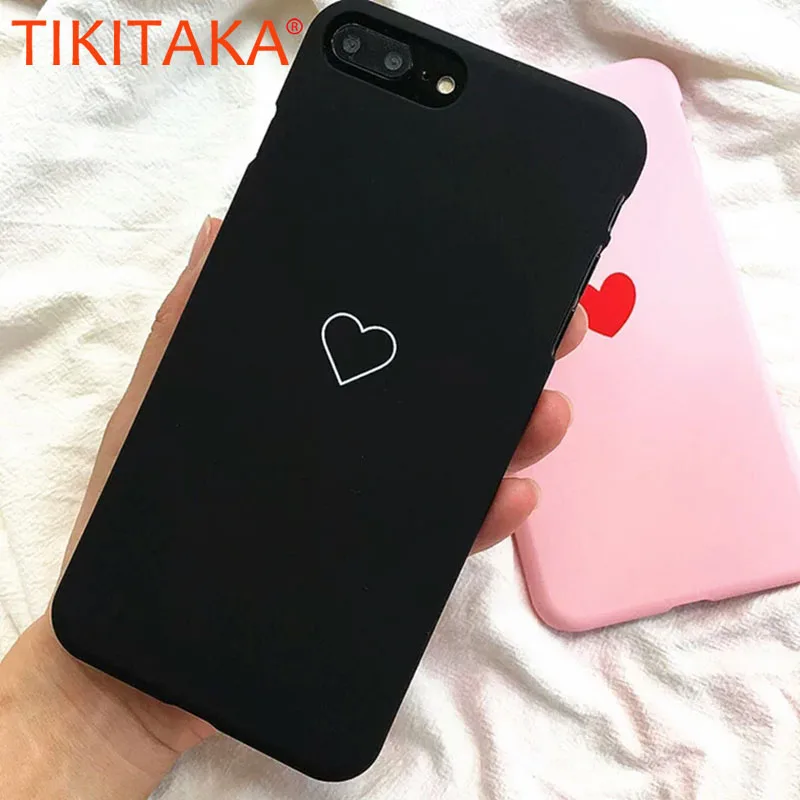 Cute Simple LOVE Heart Pattern Phone Cases For iphone 8 7