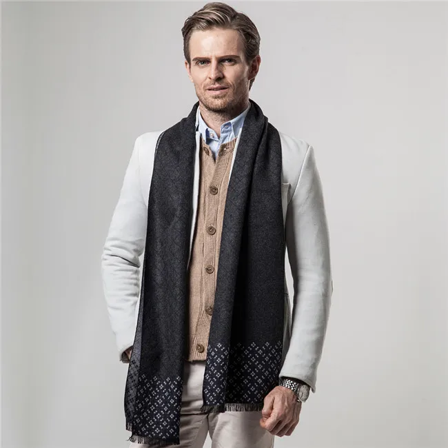[Peacesky] бренд зимний мужской Клетчатый кашемировый шарф мужские шарфы YH101 - Цвет: black