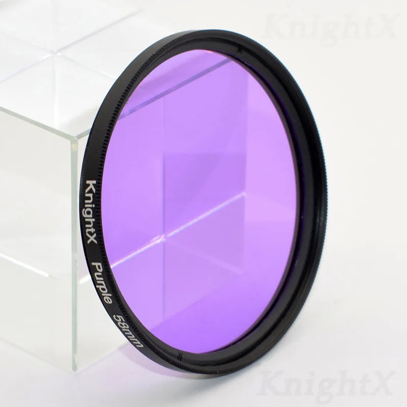 KnightX 24 цветной фильтр для фотоаппарата Nikon canon foto filtre photo pro 24-70 мм аксессуары для камеры densidad neutra 49 мм 52 мм 55 58 мм 67 мм - Цвет: Purple