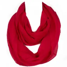 Новинка, Модный женский шарф бесконечности, дизайн с твердой вуалью, полиэстер, зимний теплый женский шарф с кольцом, размер 180*70 см