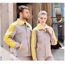 10 комплектов хлопковая рабочая одежда с длинными рукавами костюм мужской авто ремонт одежда Рабочая защитная форма электросварка Рабочая одежда