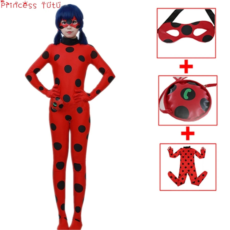 الفنتازيا الخنفساء نقطة ازياء الاطفال تأثيري كرنفال حزب الأطفال سيدة علة Zentai رداء سروالي هالوين زي + حقيبة قناع عين