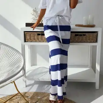 

Summer Women High Waisted Striped Pencil Skirt Bodycon Stretch Casual Beach Ankle-Length Skirt
