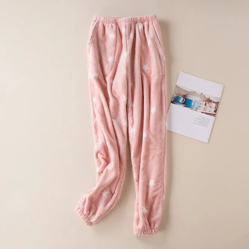 Fdfklak, новинка зимы, фланелевые пижамные штаны, женские штаны, штаны для отдыха, утолщенные теплые брюки, женские штаны для сна, Q1413
